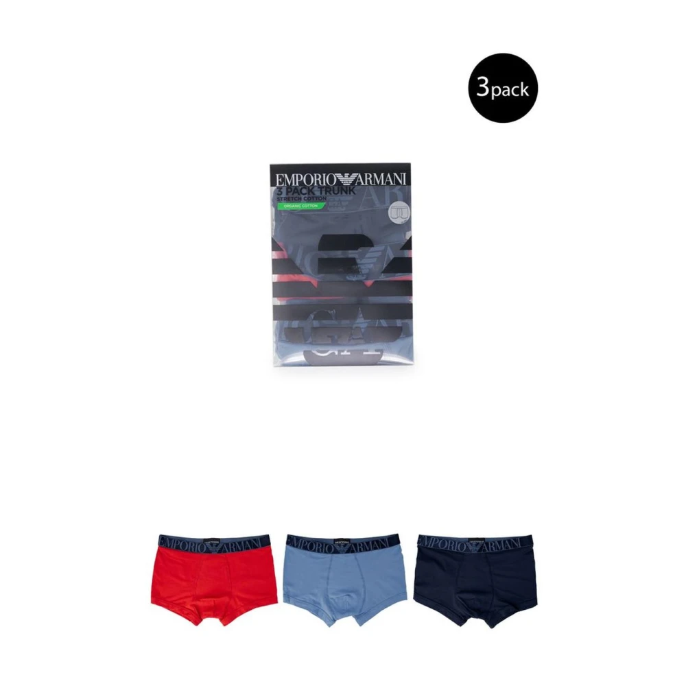 Emporio Armani Blauwe Katoenen Boxershorts Multicolor Heren