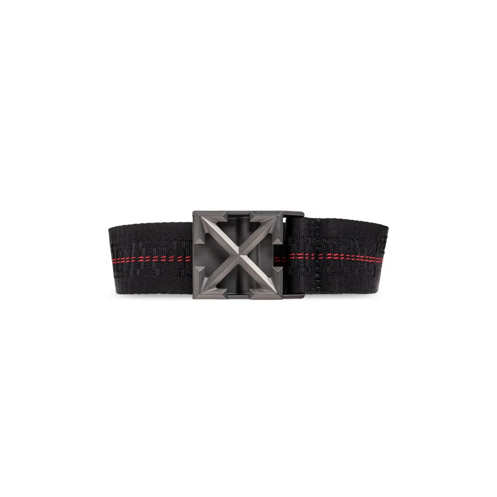 Off White Riem met Logo Black Heren