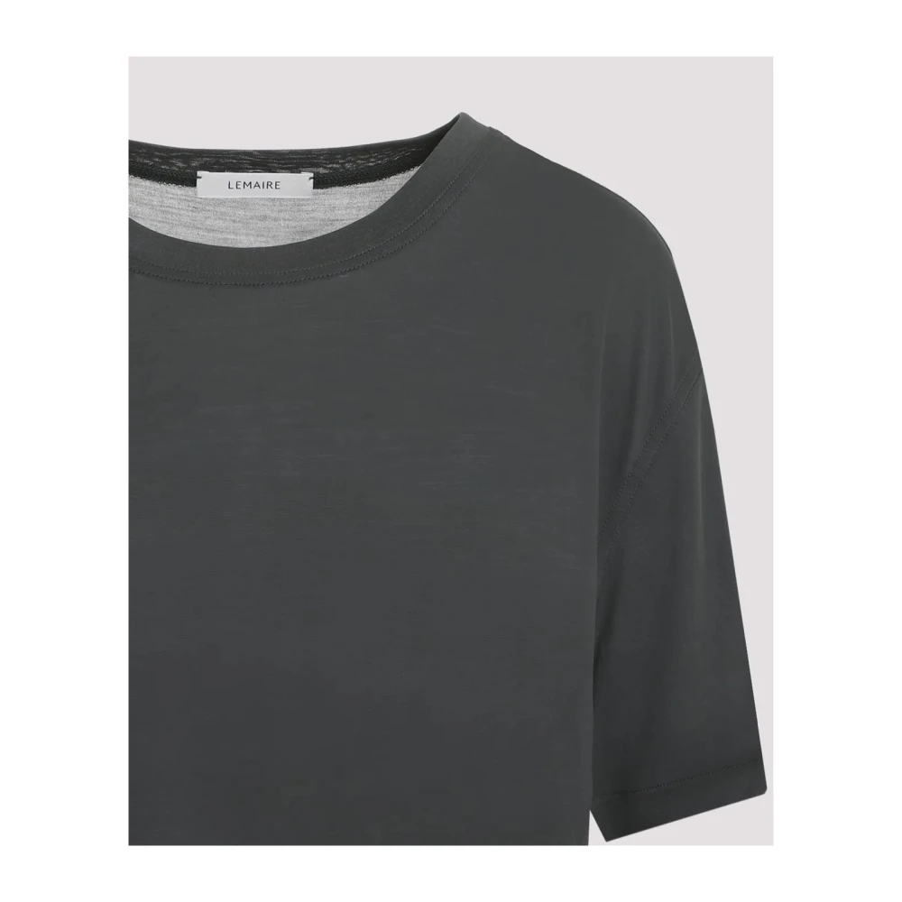 Lemaire Grijze Zijden Crew Neck T-shirt Gray Heren