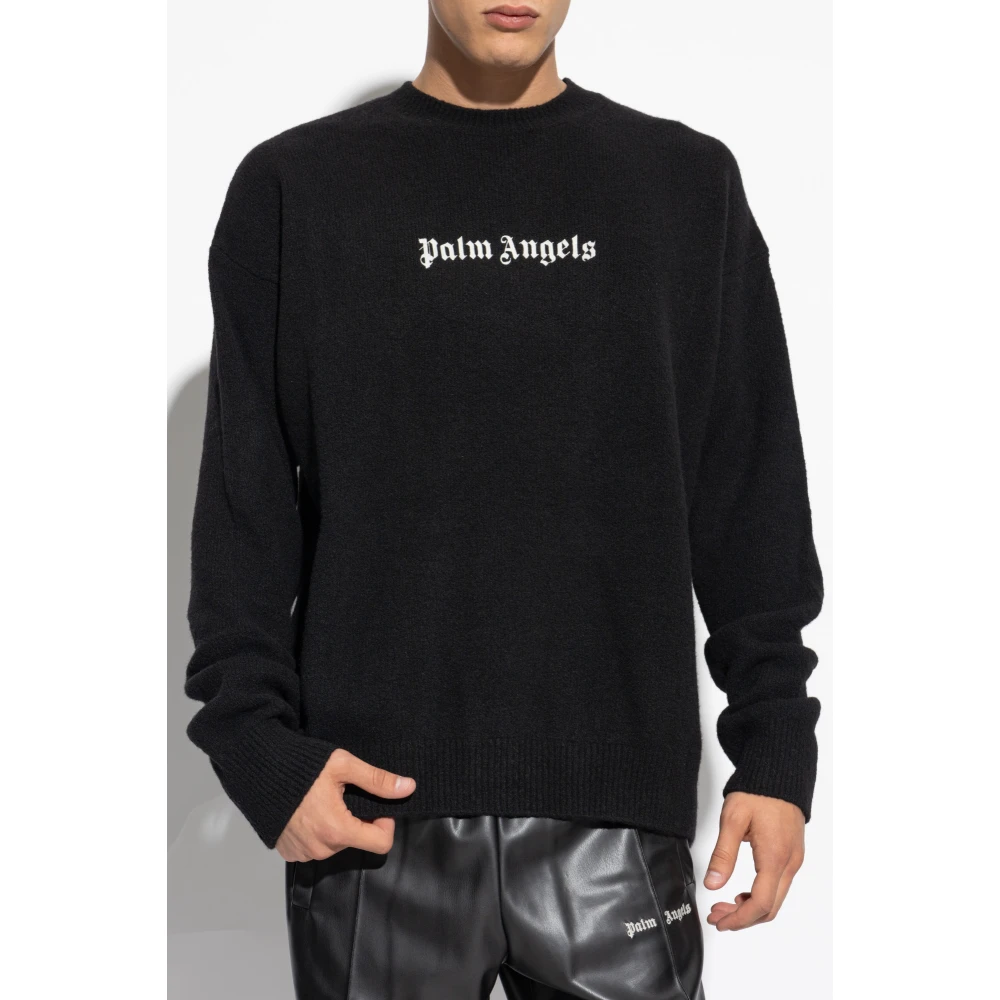 Palm Angels Trui met logo Black Heren