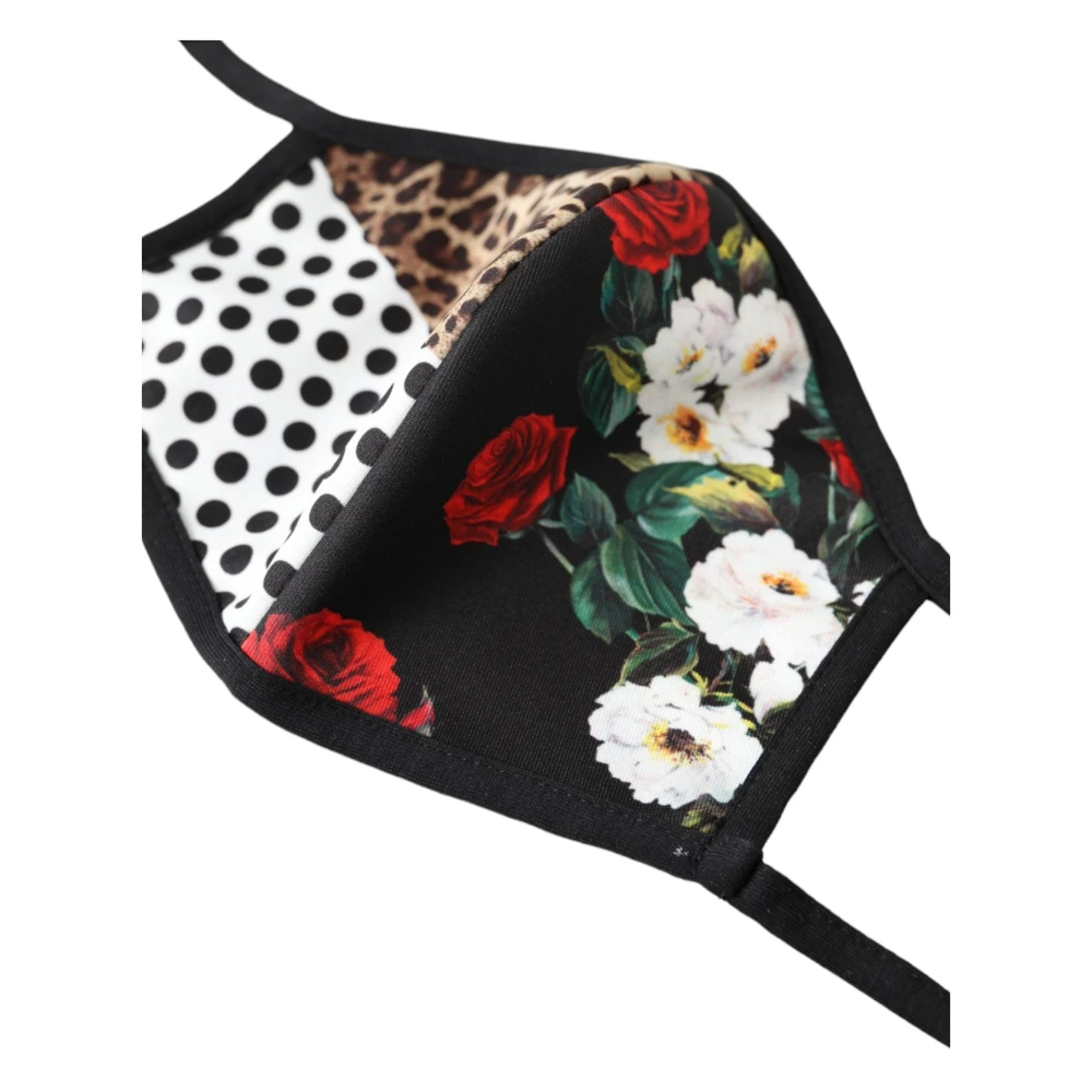 Dolce & Gabbana Luipaard Bloemen Elastisch Gezichtsmasker Multicolor Dames