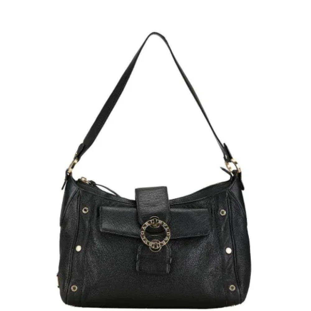 Bvlgari Vintage Pre-owned Leather shoulder-bags Black Dames