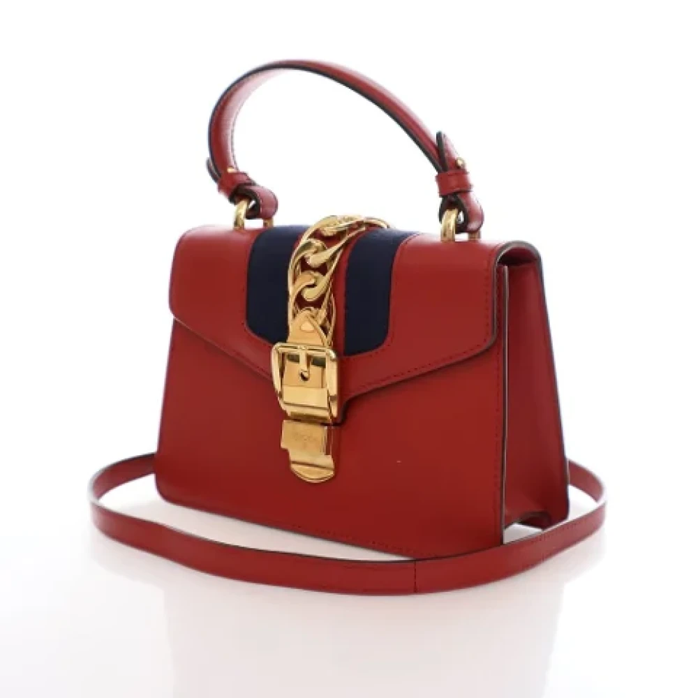 Gucci Vintage Pre-owned Leather handbags Red Dames