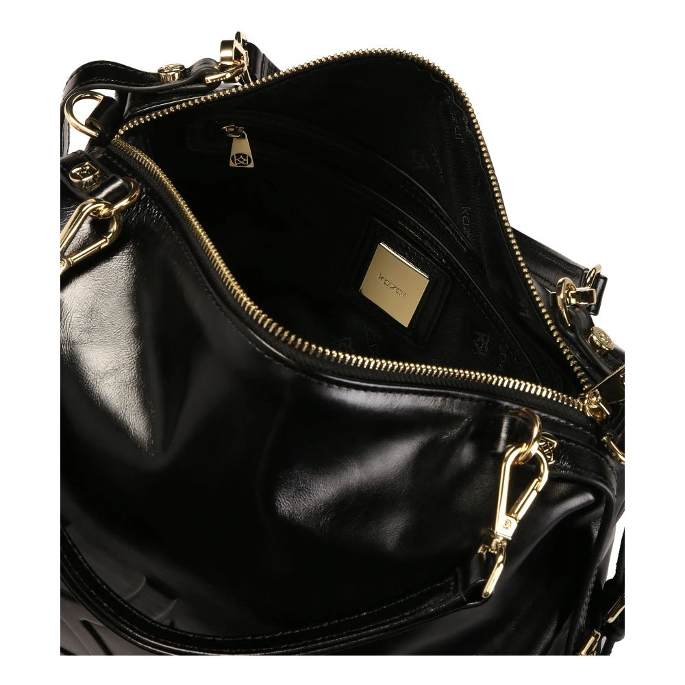 Kazar Ruime zwarte leren handtas Black Dames