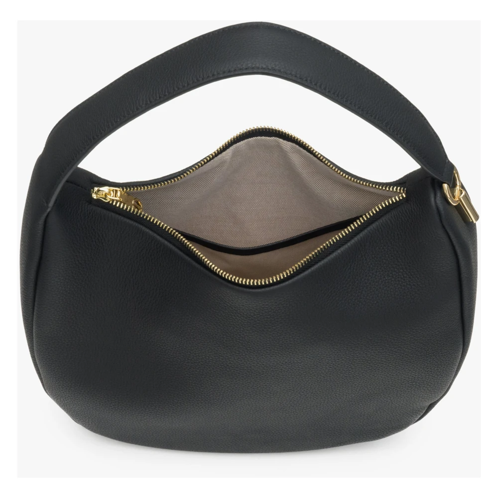 Estro Dames Zwarte Halvemaantasje gemaakt van Echt Leer Er00114202 Black Dames