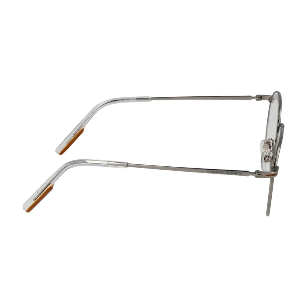 Ermenegildo Zegna Titanium Ronde Optische Monturen met Demo Lenzen Gray Heren