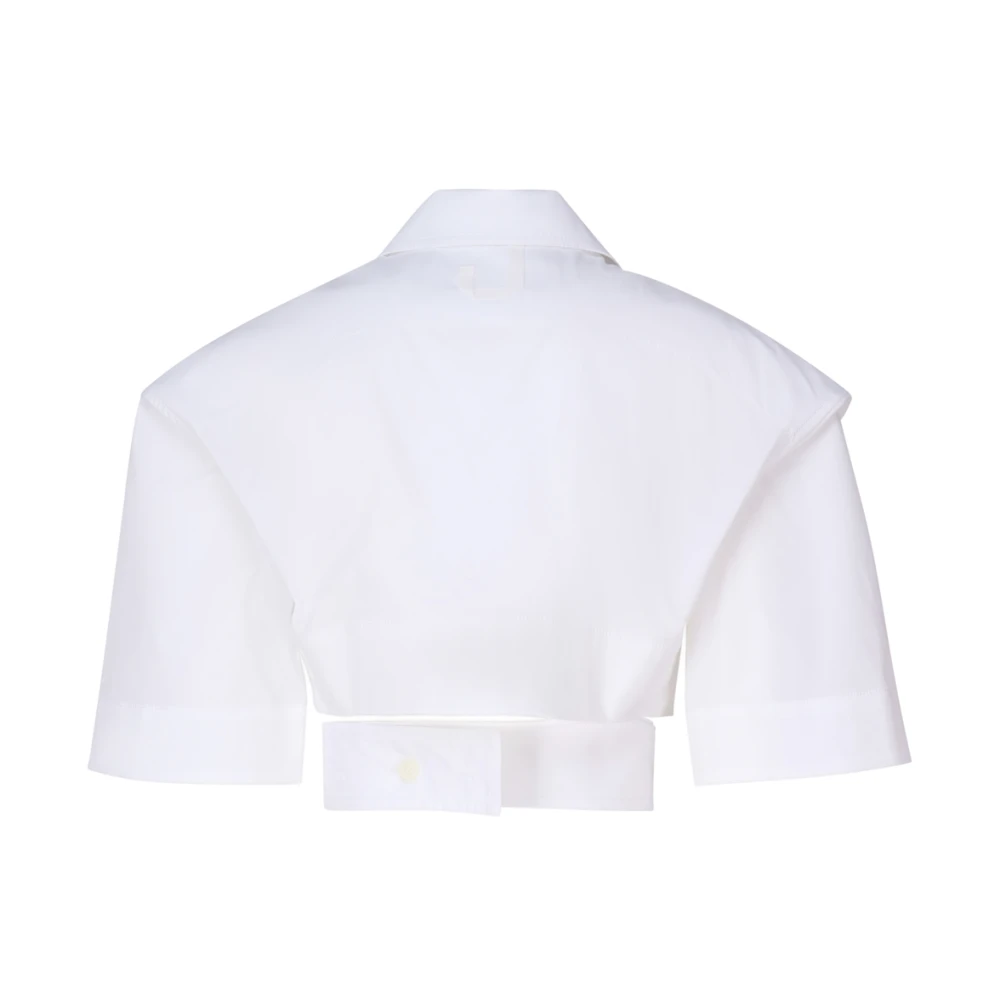 Jacquemus Witte Katoenen Elastan Overhemden White Dames