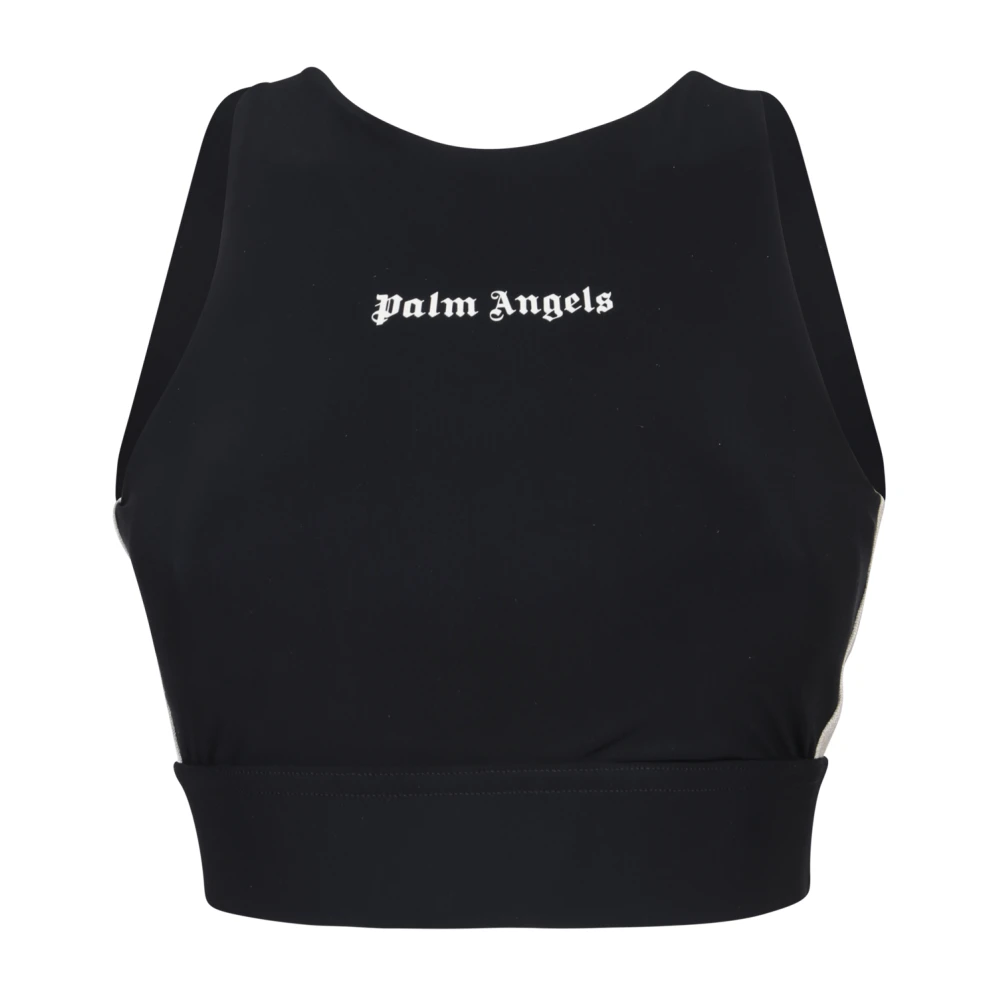 Palm Angels Zwarte Topkleding met Contrasterend Logo Black Dames