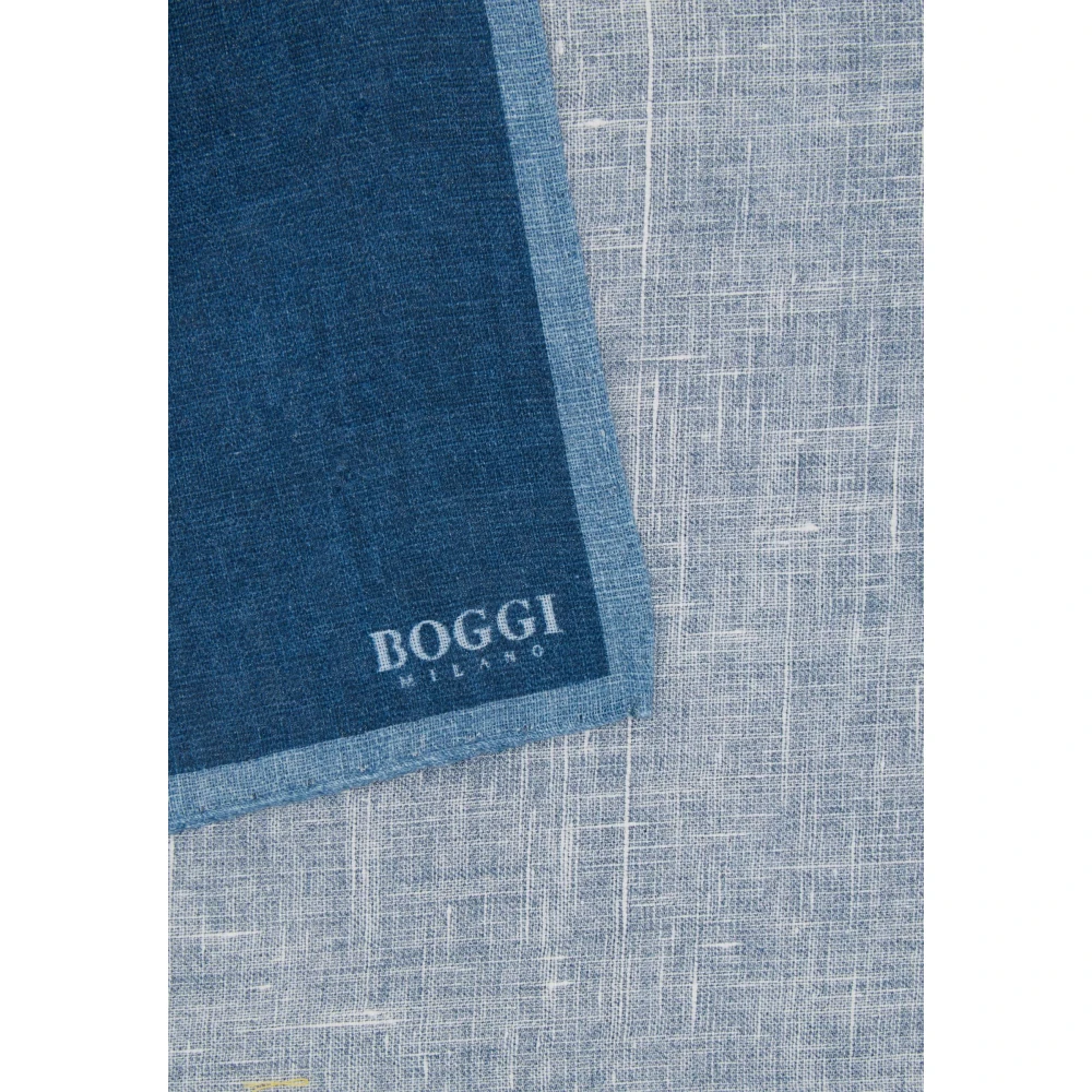Boggi Milano Linnen Zakdoek Met Contrasterende Rand Brown Heren