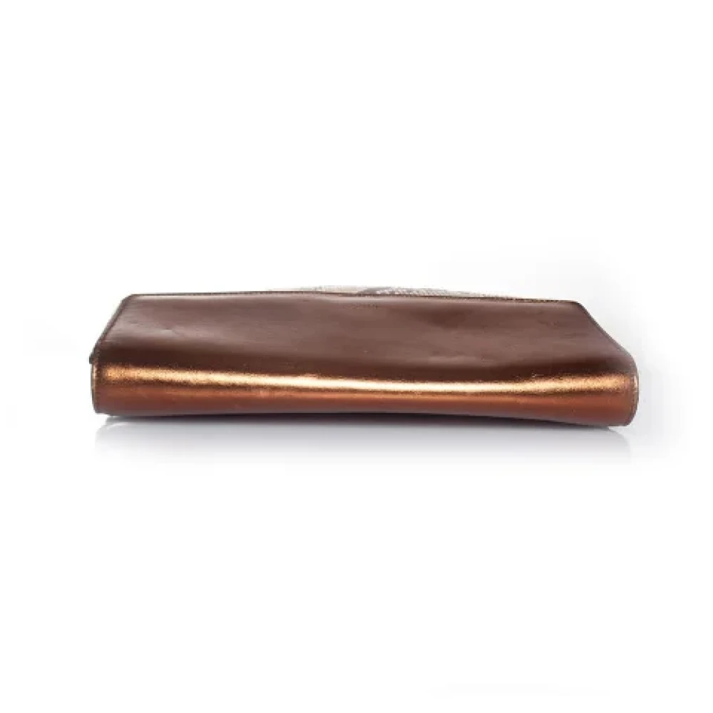 Gucci Vintage Pre-owned Leather clutches Brown Dames