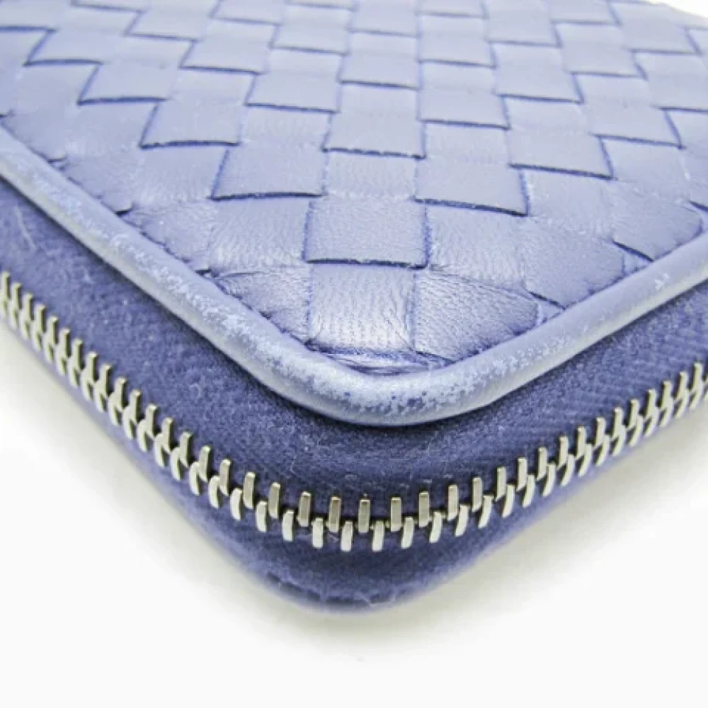 Bottega Veneta Vintage Pre-owned Leather wallets Blue Unisex