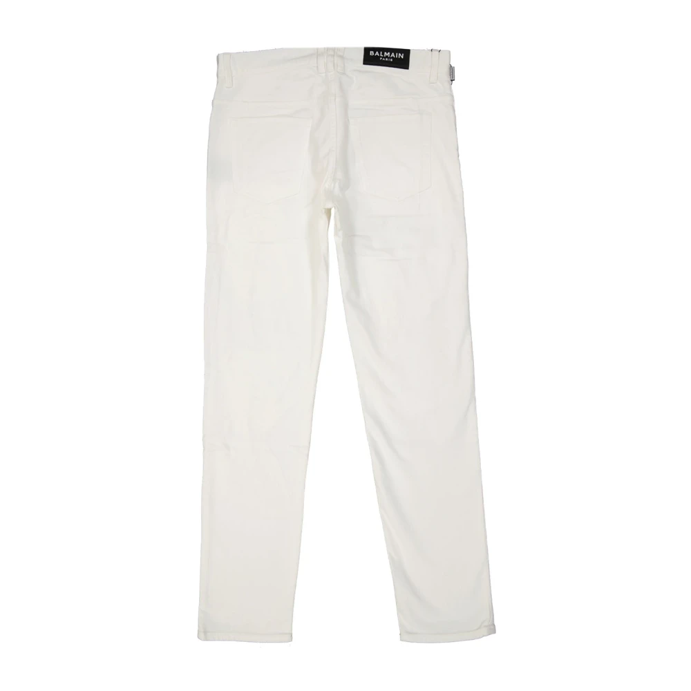 Balmain Straight Jeans White Heren