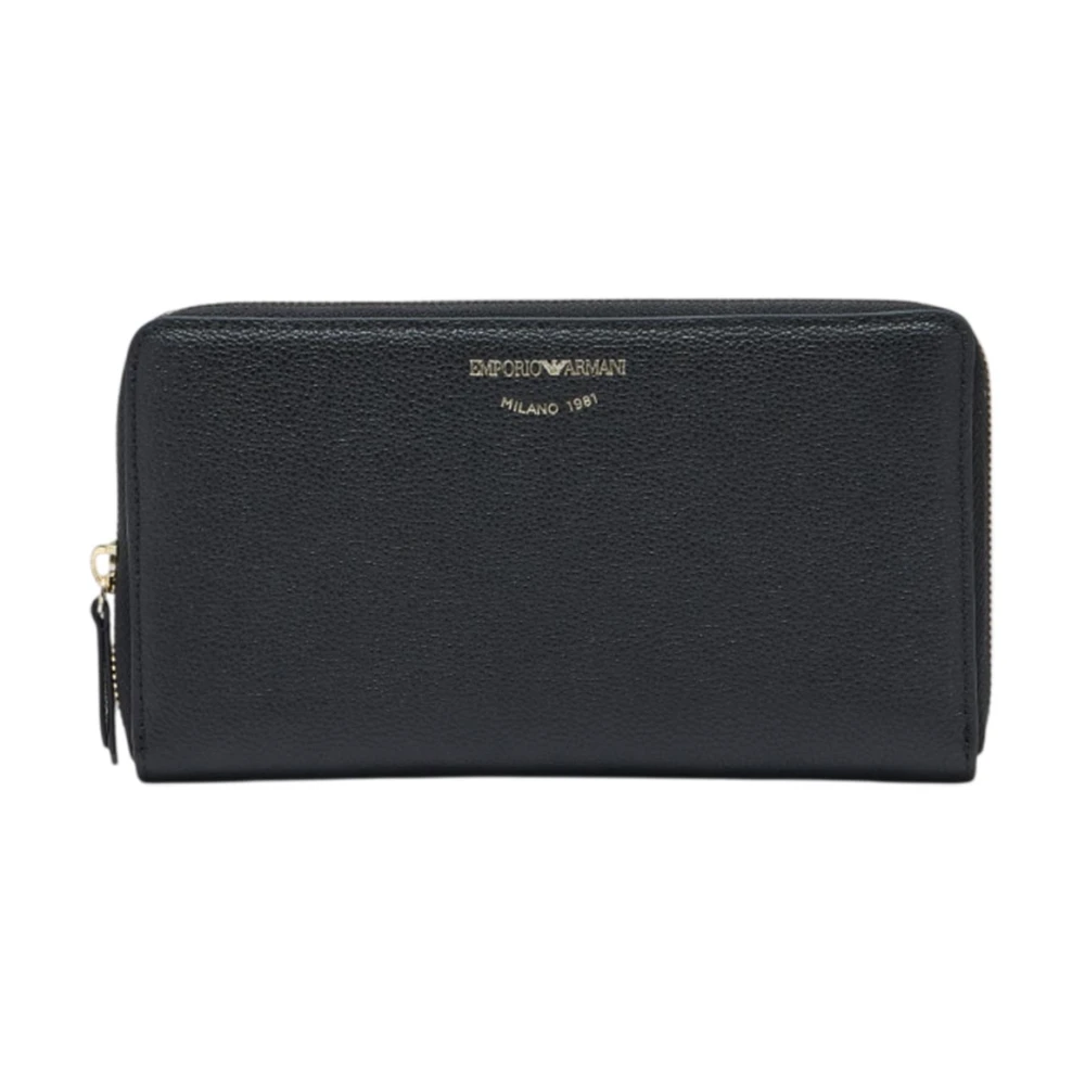 Emporio Armani Vrouw Zwart Accessoires Dames, One Size, Leer, Vivienne Wallet
