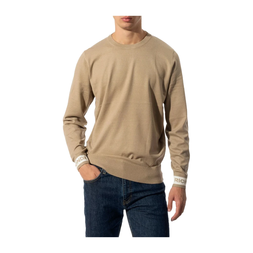 John Richmond Men's Beige Round-Neck Knitwear, L, Maglia Artuso