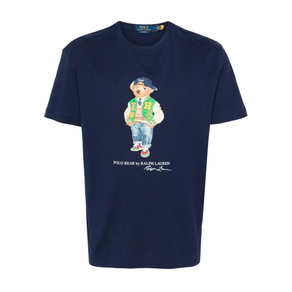 Polo Ralph Lauren Blauw Logo Geborduurd T-shirt Blue Heren