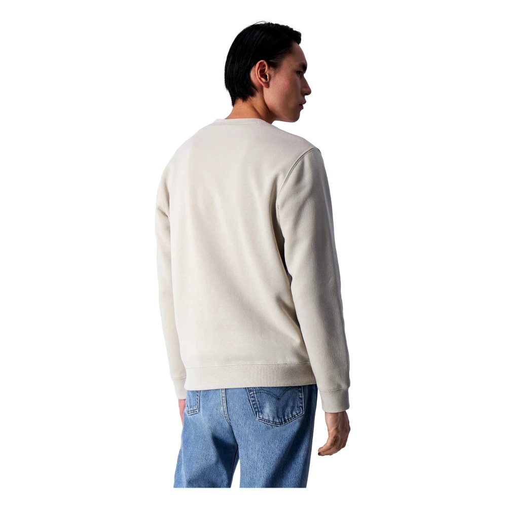 Champion Beige Geborduurd Logo Crewneck Sweatshirt Beige Heren