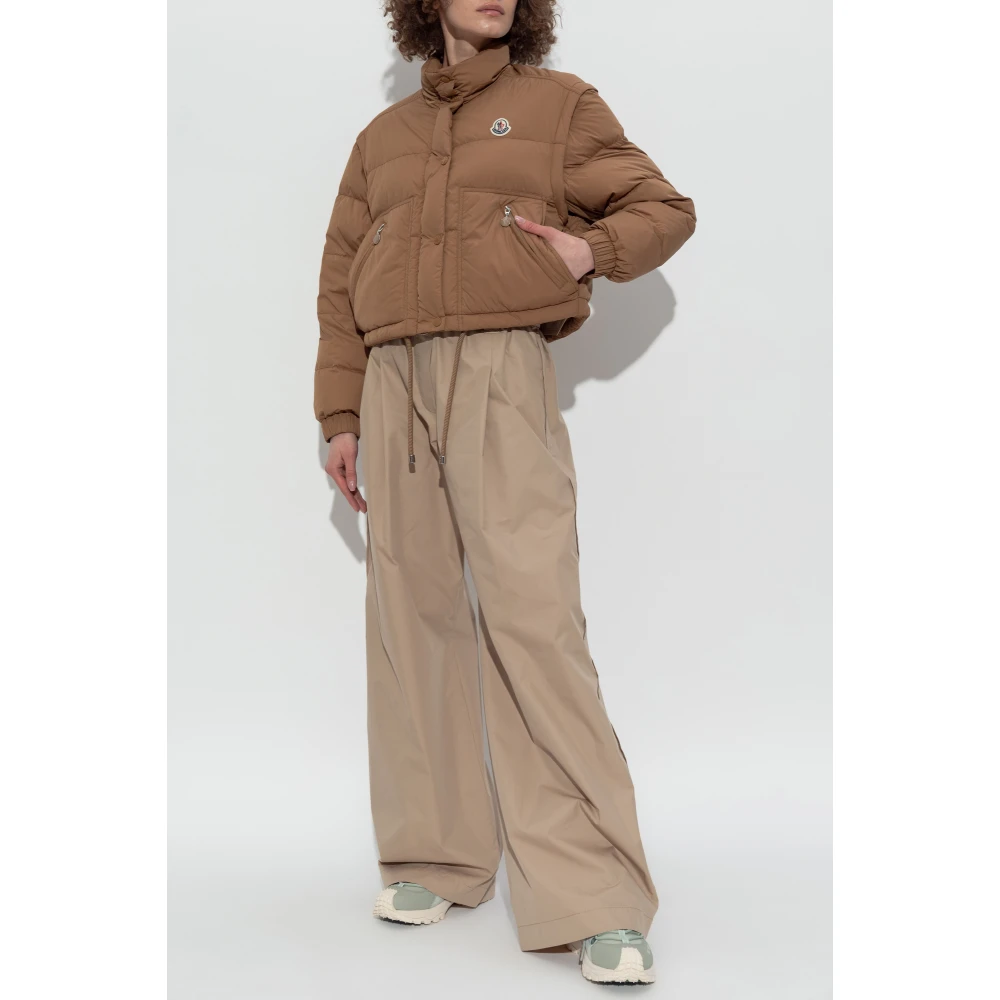 Moncler Donsjack Selle met afneembare mouwen Brown Dames