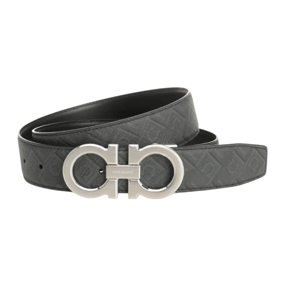 Ferragamo Cinturón Gancini Reversible Y Ajustable Accessories Hombre Negro 115 Cm