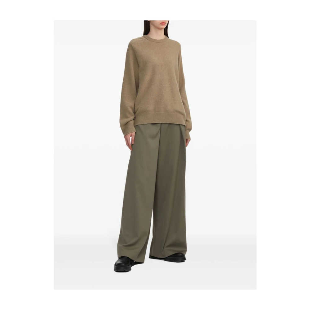 Maison Margiela Bruine Gebreide Trui Ronde Hals Brown Dames