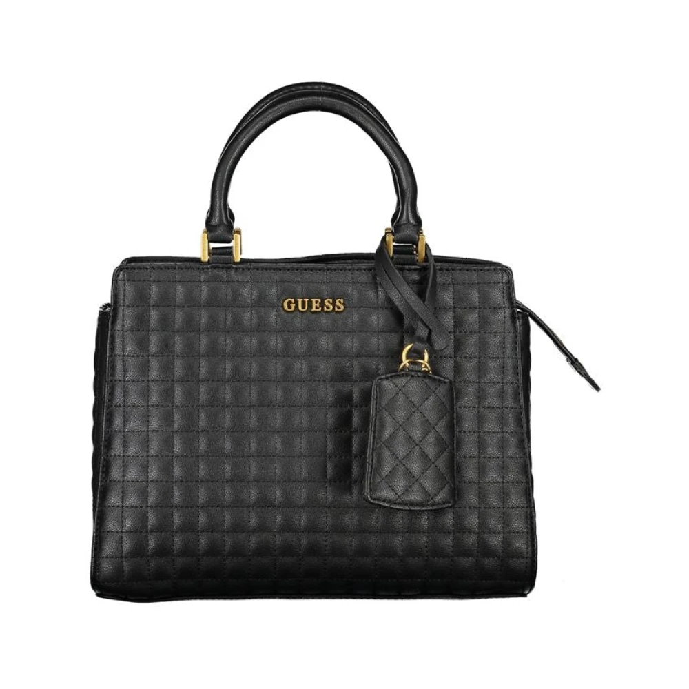 Guess Zwarte Polyethyleen TIA Tas met Kettingriem Black Dames