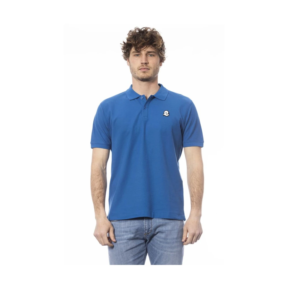 Invicta Blauw Katoenen Poloshirt Korte Mouw Blue Heren