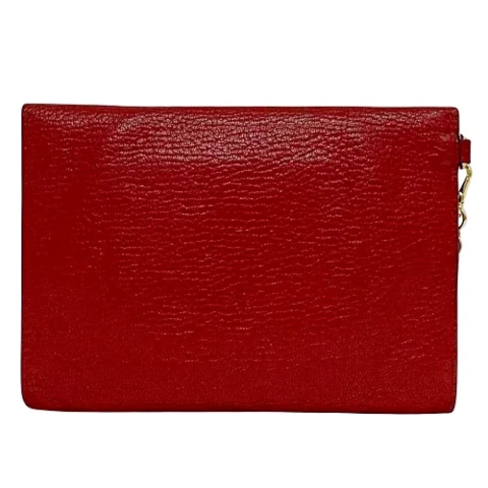 Miu Pre-owned Leather wallets Red Dames