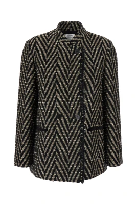 Chevron Jacquard Oversized Jacket