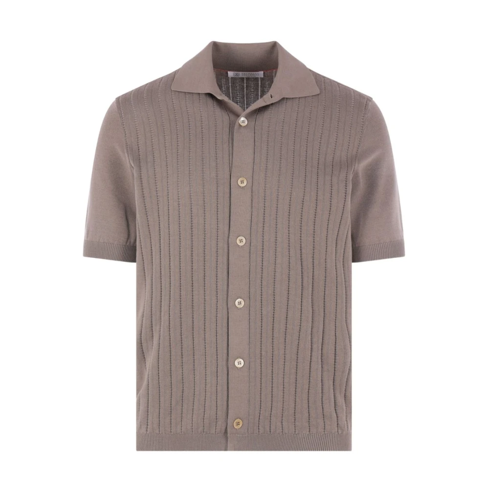 Brunello Cucinelli Brown Cardigans, Male, 2XL, Knitted Cotton Cardigan