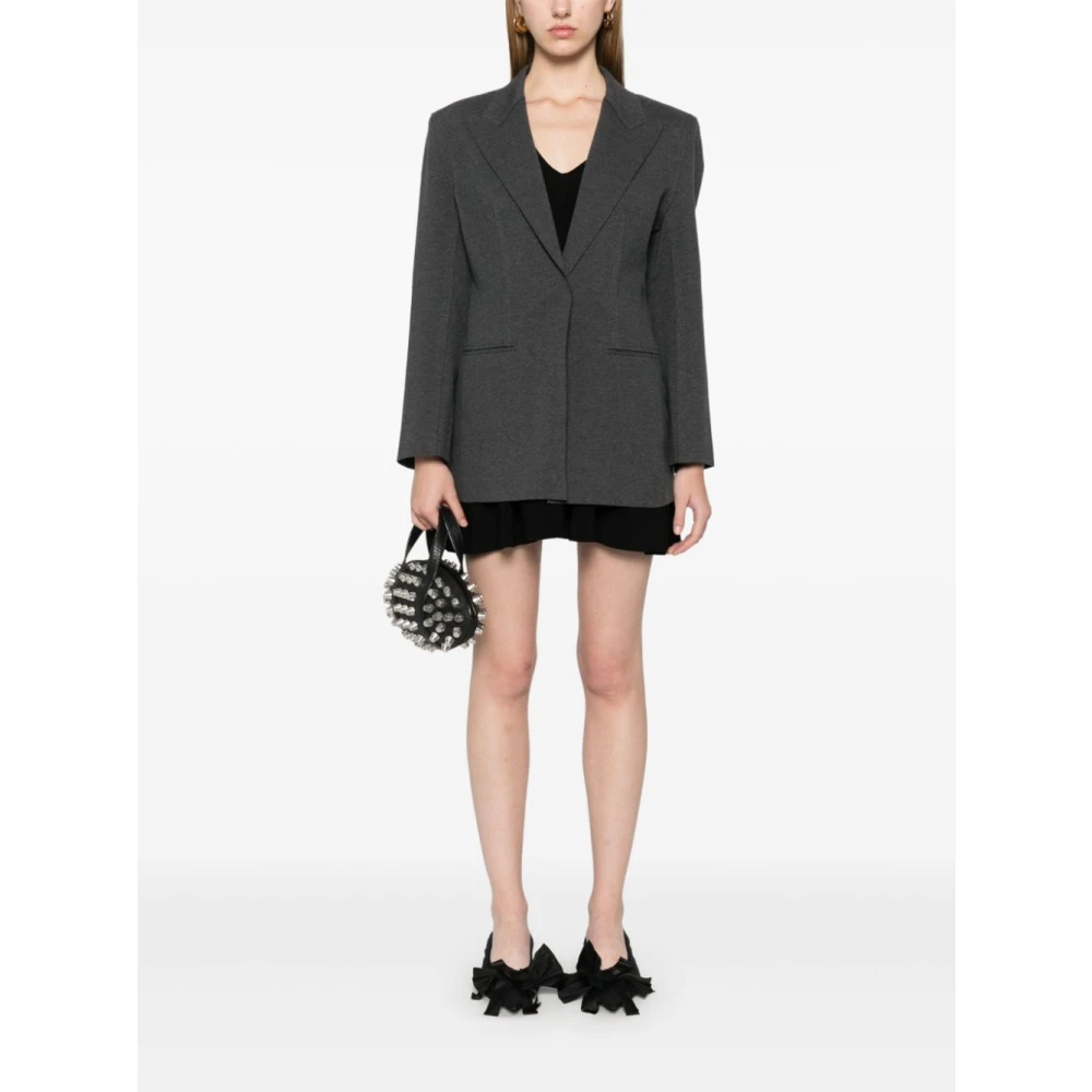 Norma Kamali Grijze Jassen met Touch-Strap Sluiting Gray Dames