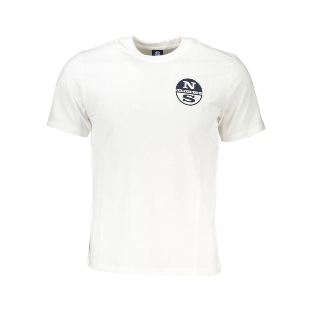 North Sails Katoen Logo Print Korte Mouw Tee White Heren