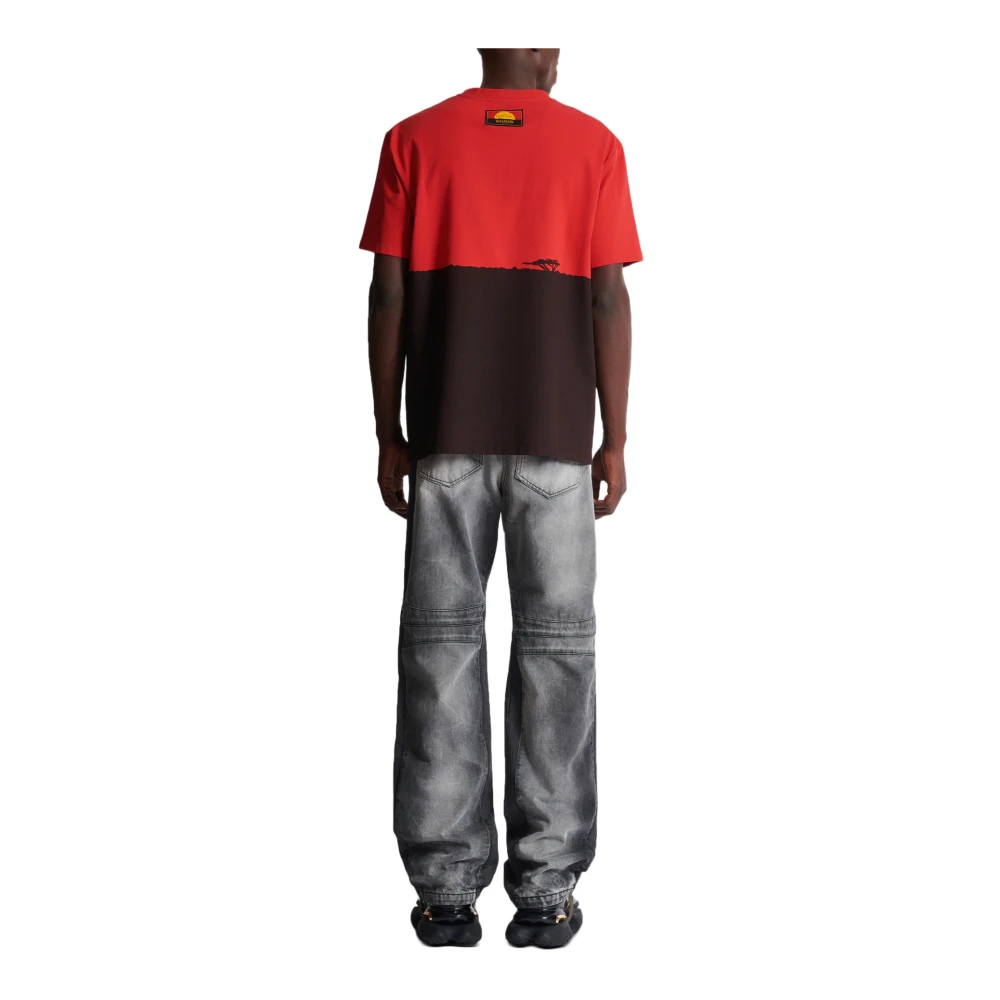 Balmain Disney x The Lion King T-shirt met zonsondergangprint Multicolor Heren