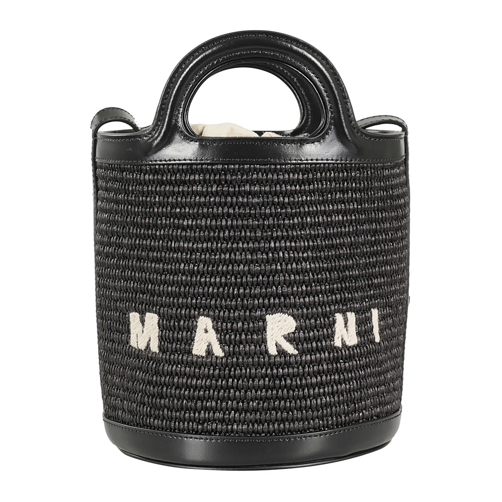 Marni Mini Tropicalia Bucket Tas Black Dames
