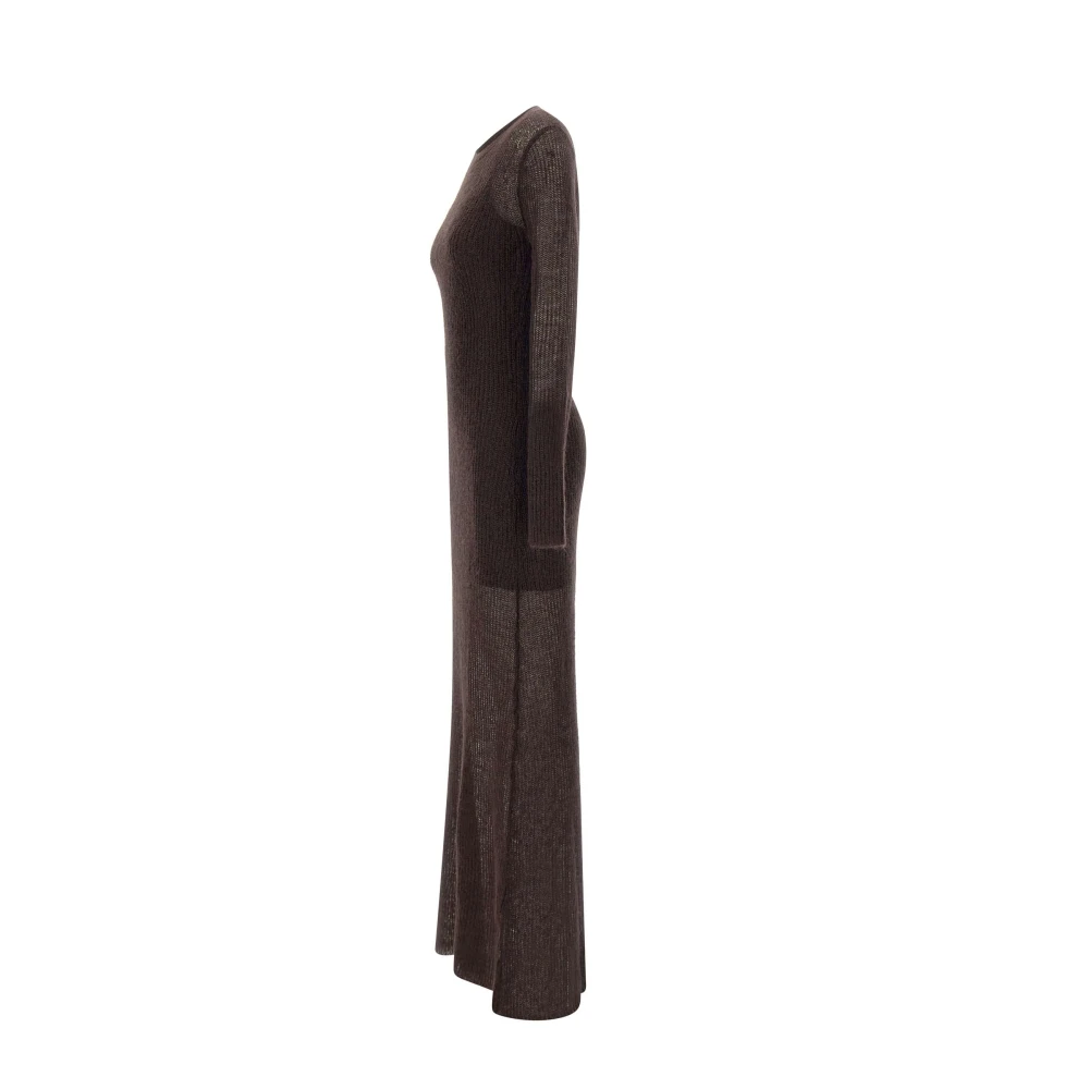 Staud Bruine Wollen Jurk met Transparantie Brown Dames