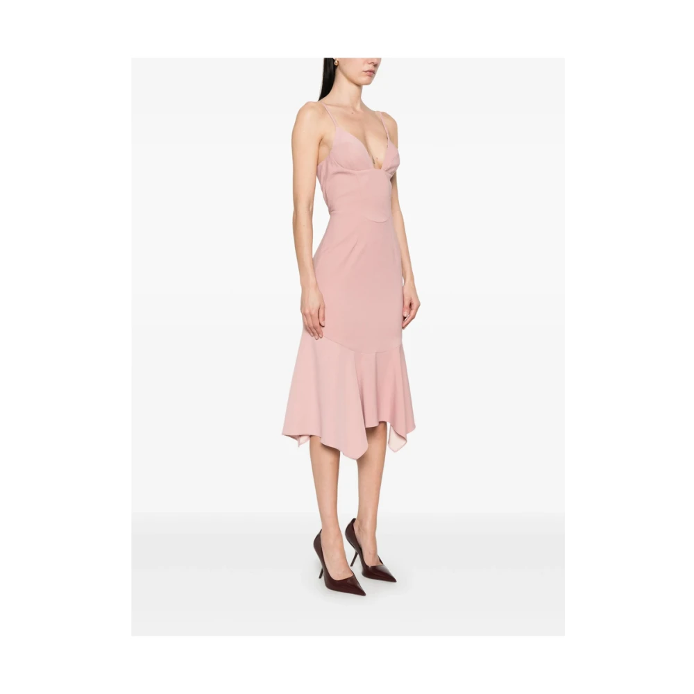 Dsquared2 Flamingo Roze Jurk met Wijd Uitlopende Zoom Pink Dames
