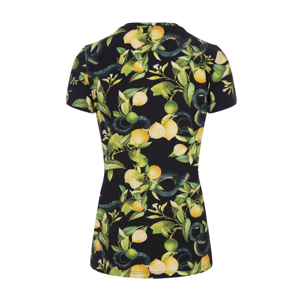 Roberto Cavalli Zwart T-shirt met citroenprint voor vrouwen Black Dames