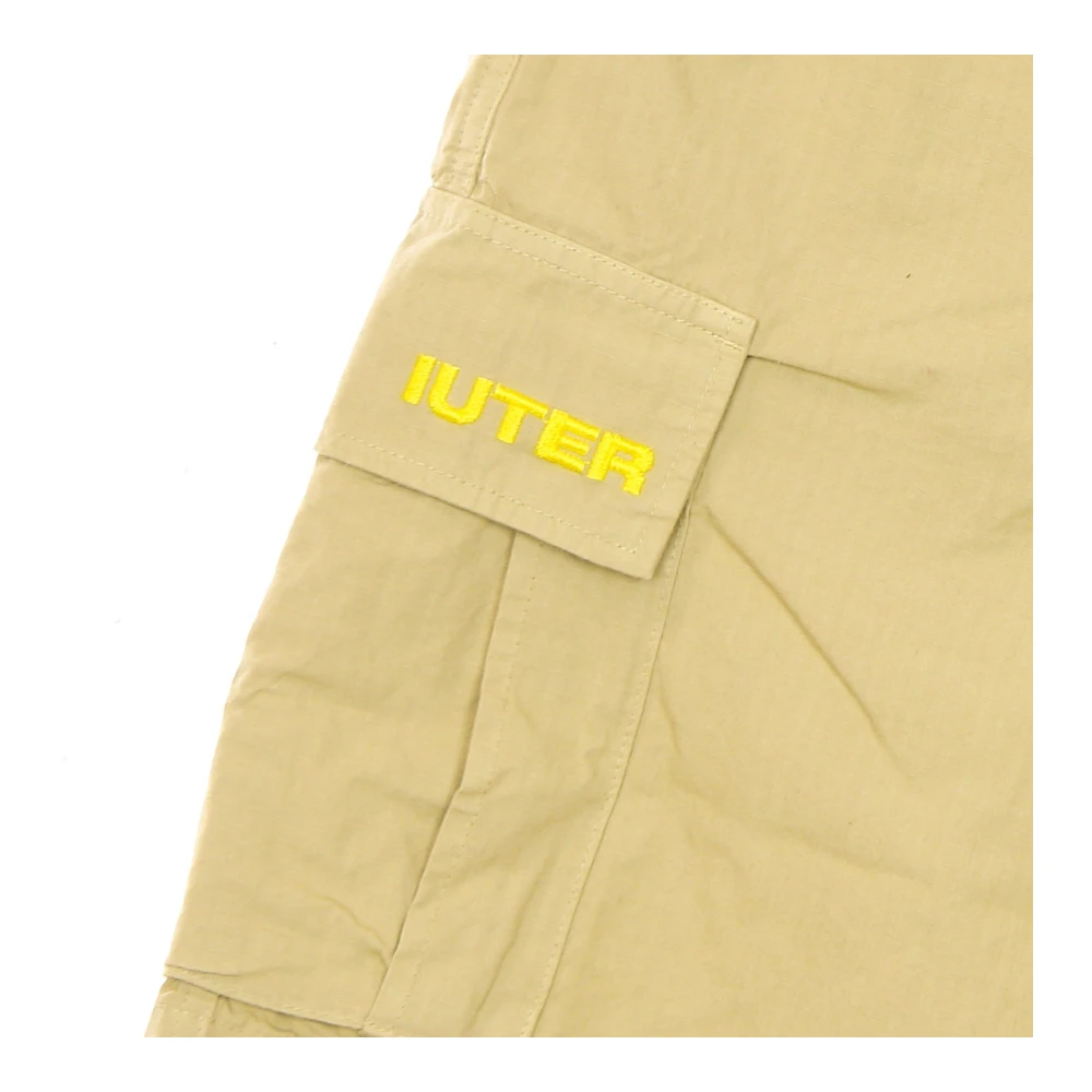 Iuter Cargo Shorts Beige Katoen Elastische Taille Beige Heren
