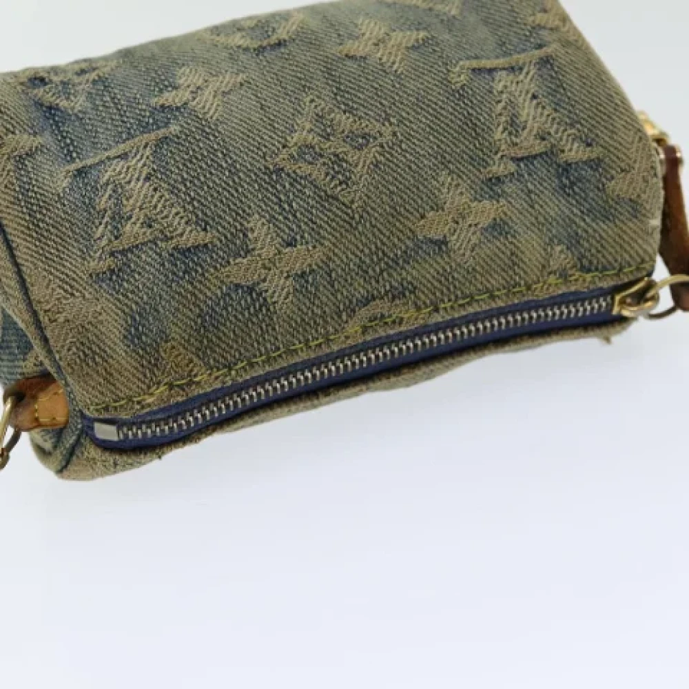 Louis Vuitton Vintage Pre-owned Denim pouches Blue Dames