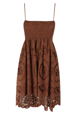 brown-lace-mini-dress