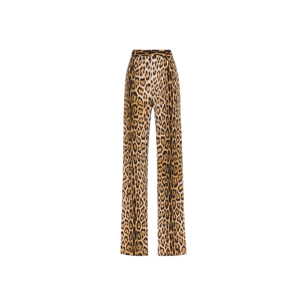 Roberto Cavalli Jaguar-Print Hoge Taille Broek Brown Dames