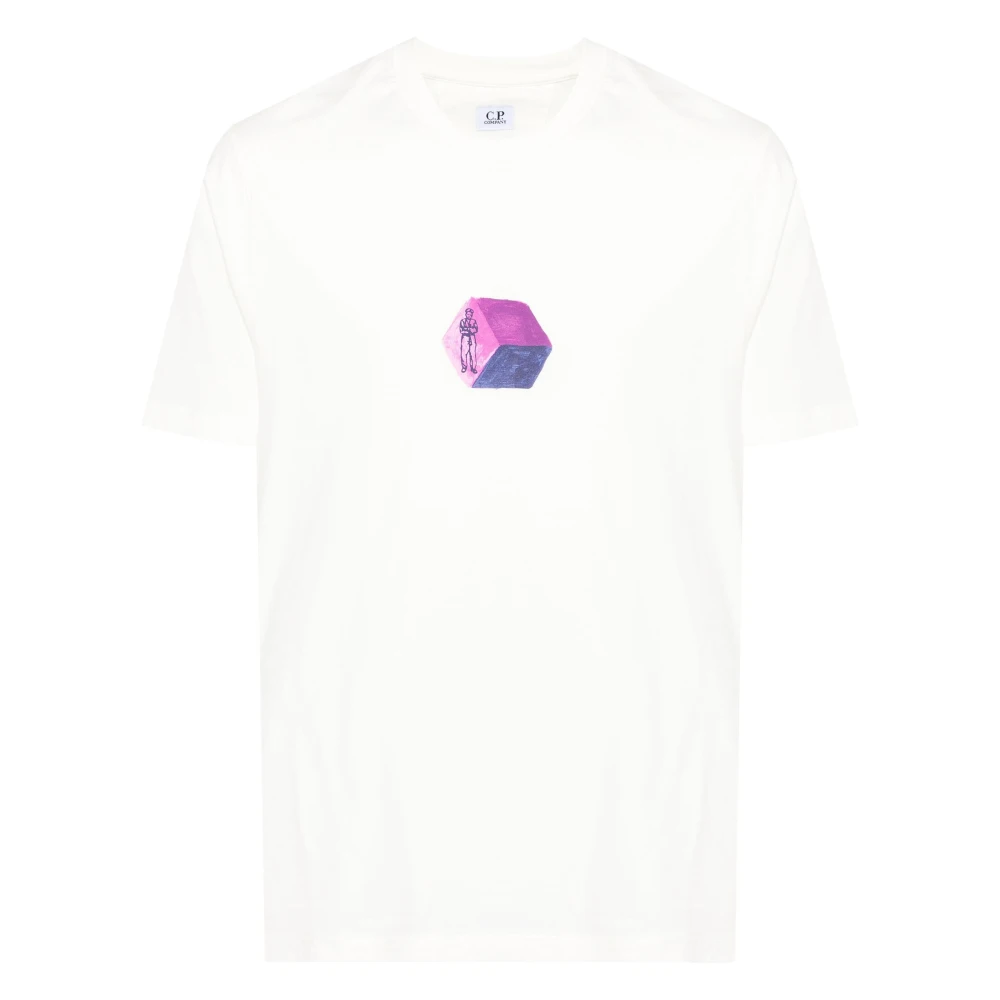 C.P. Company 30 1 Jersey Logo Graphics T-Shirt White Heren