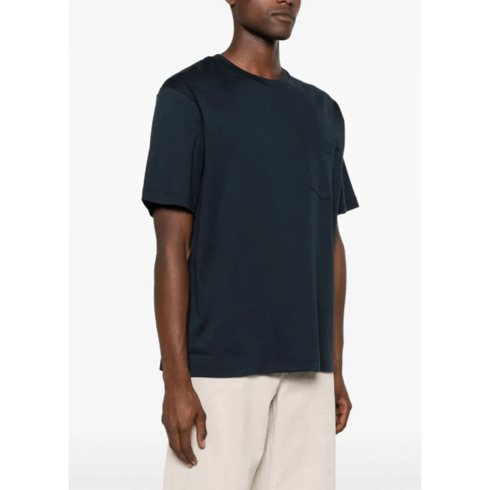Lardini Navy Blauw Katoenen T-shirt Blue Heren