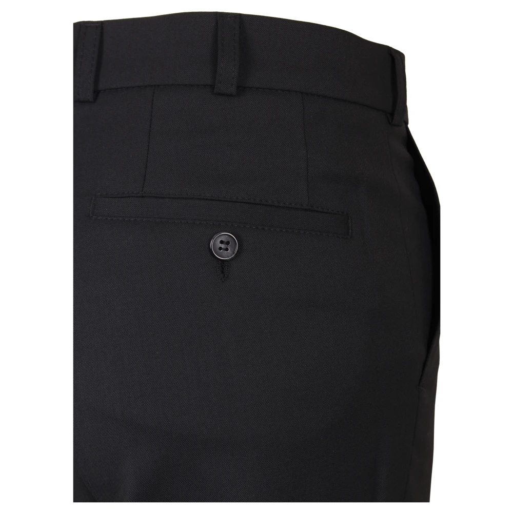 club of comfort Comfortabele platte voorkant wollen stretchbroek Black Dames