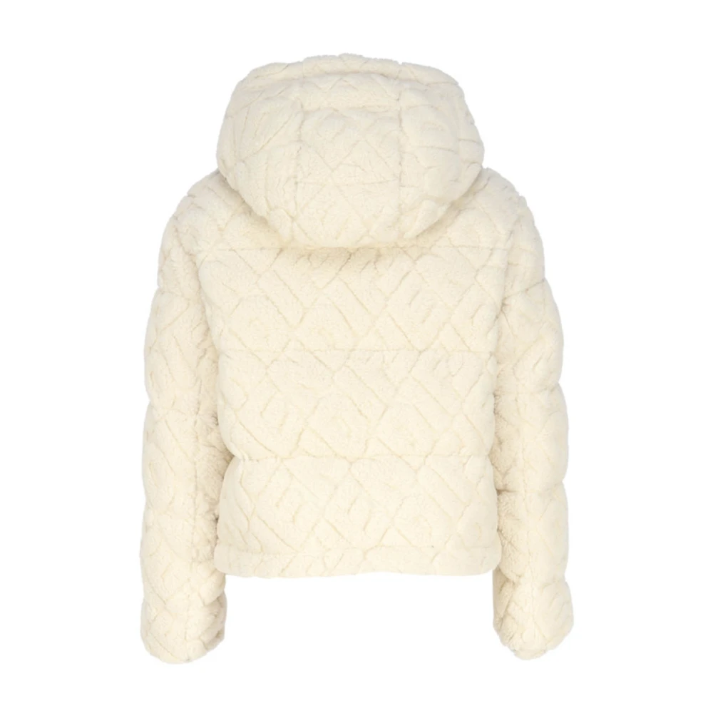 Fendi Logo FF Wol Alpaca Jas White Dames