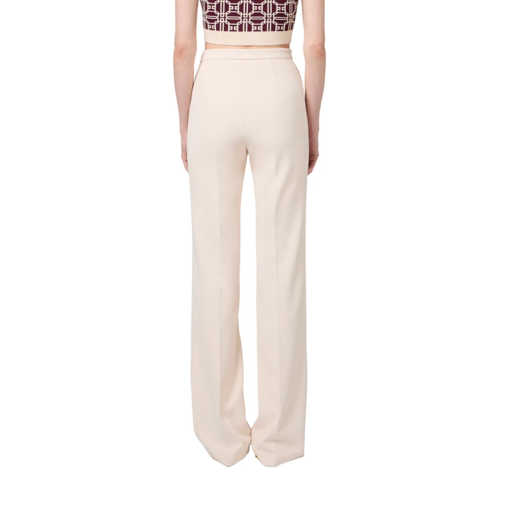 Elisabetta Franchi Wijde broek Beige Dames