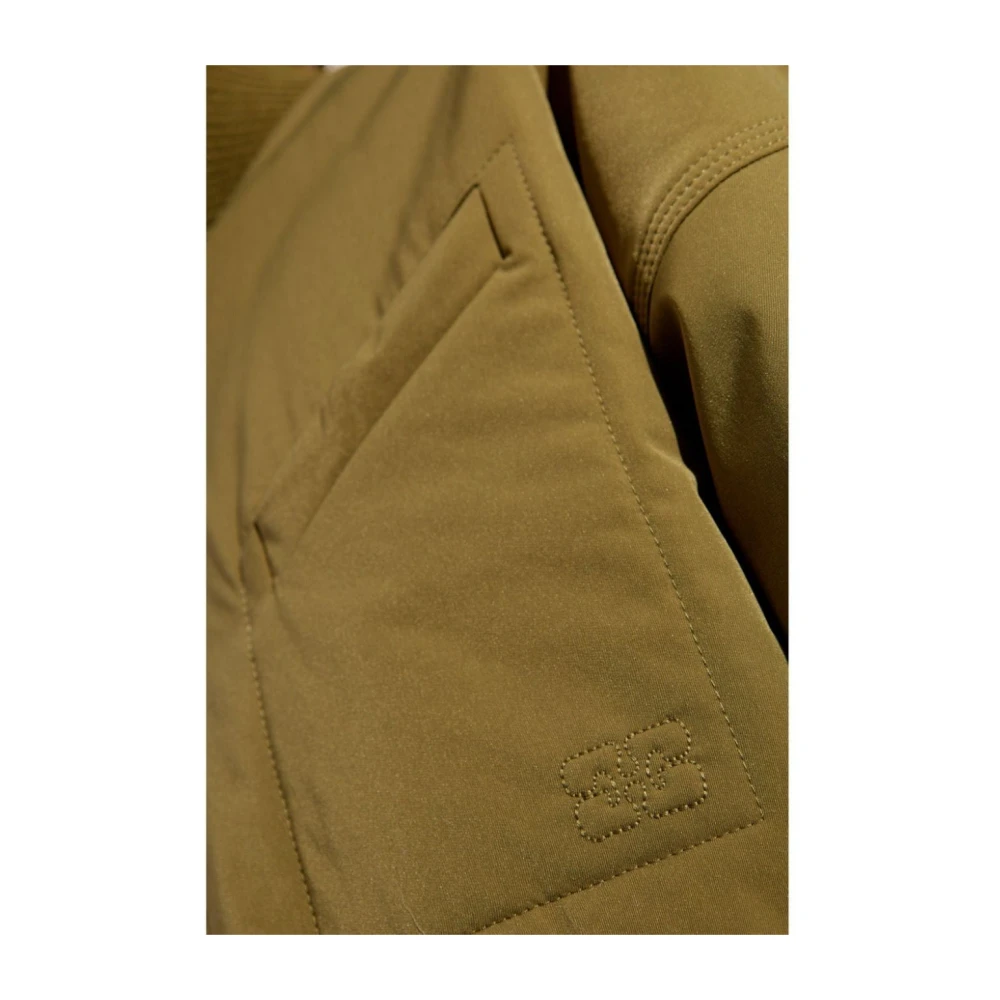 Ganni Oversized Short Bomber Jacket Green Dames