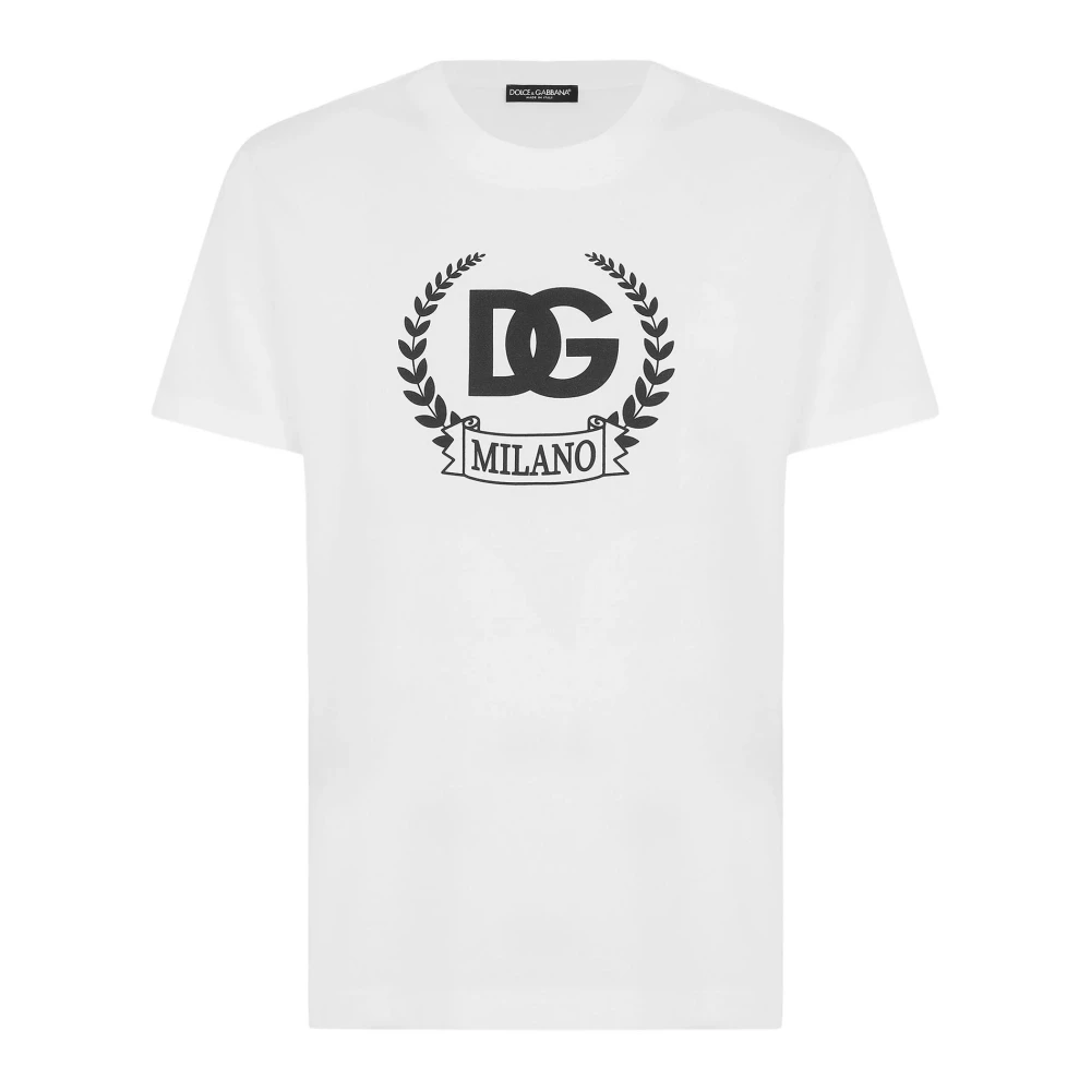 Dolce & Gabbana Witte T-shirts en Polos met Ronde Hals Korte Mouwen White Heren