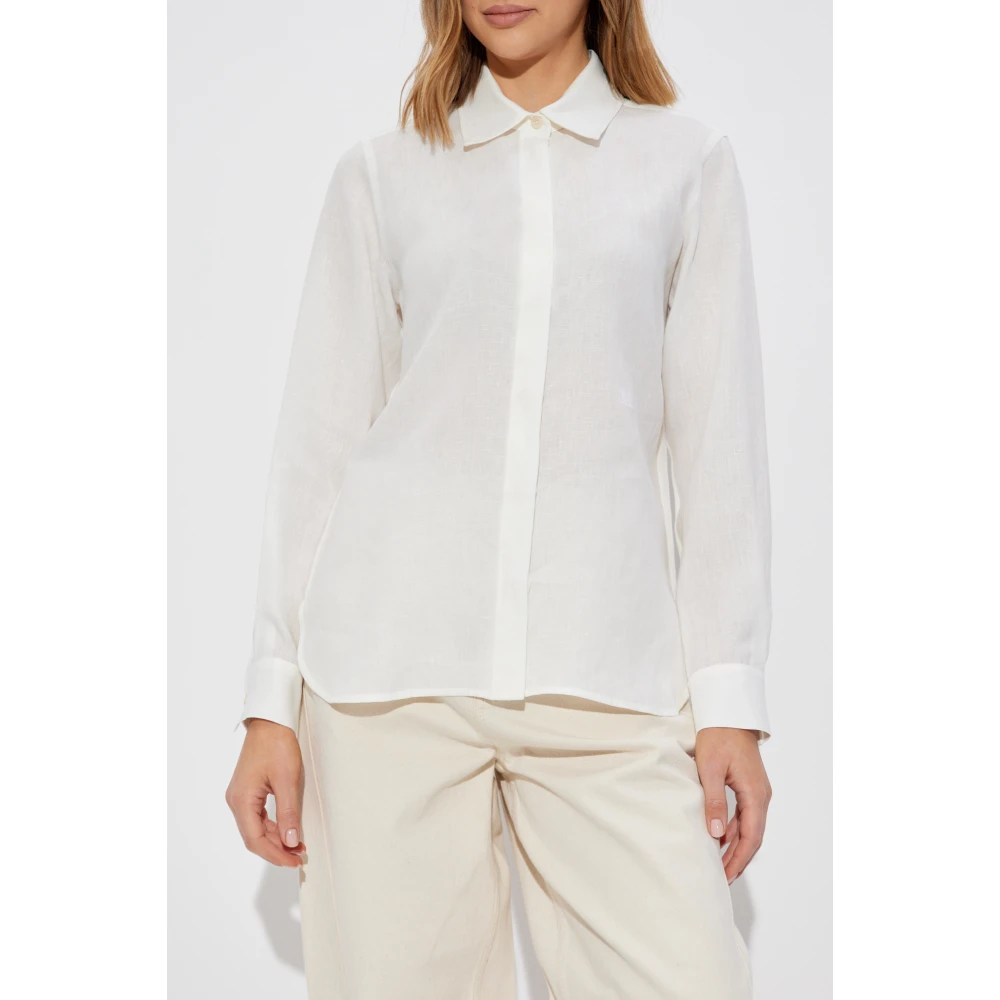 Max Mara Linnen shirt Abisso White Dames