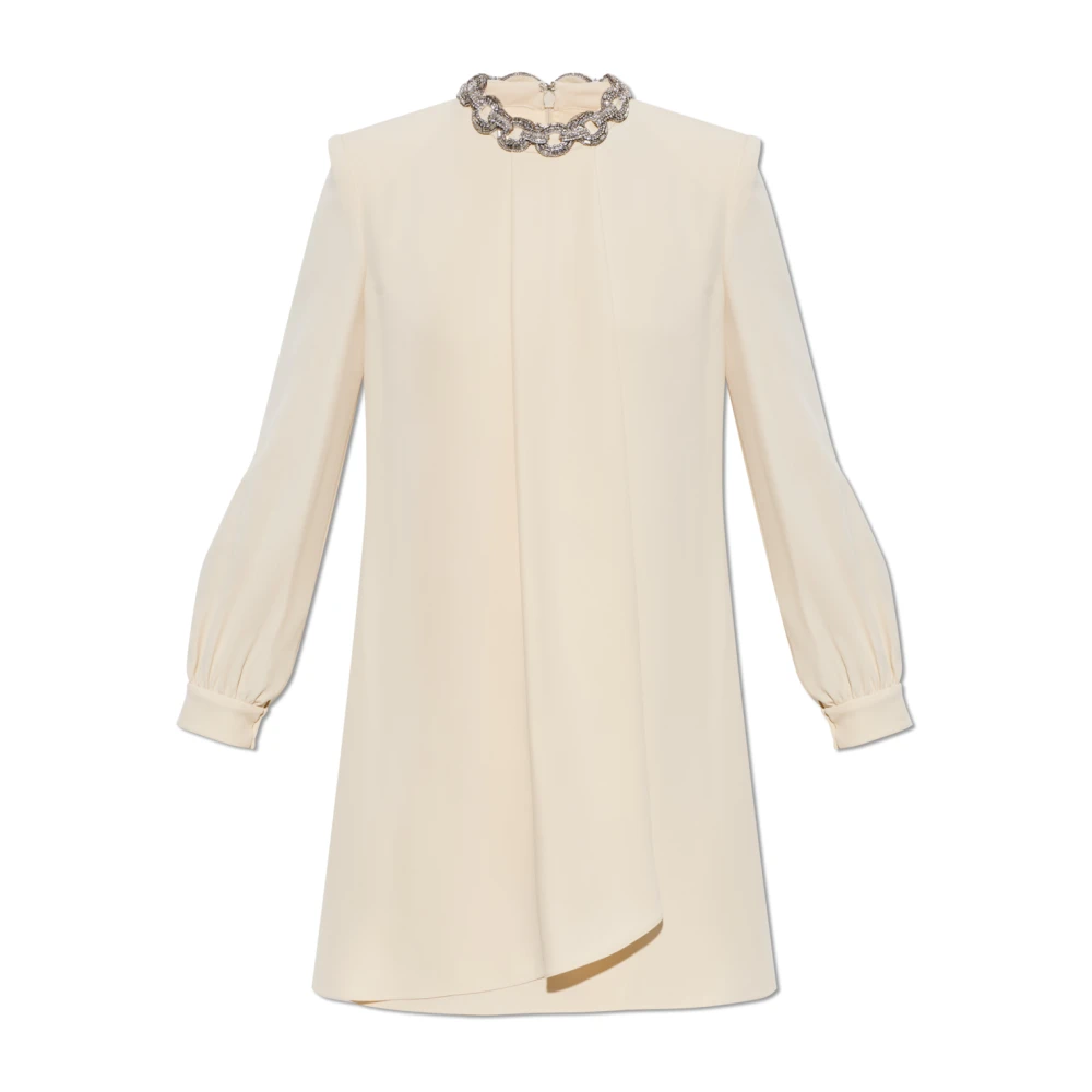 Valentino Garavani , Short Dresses, Female, Beige, Xs, Silk Dress