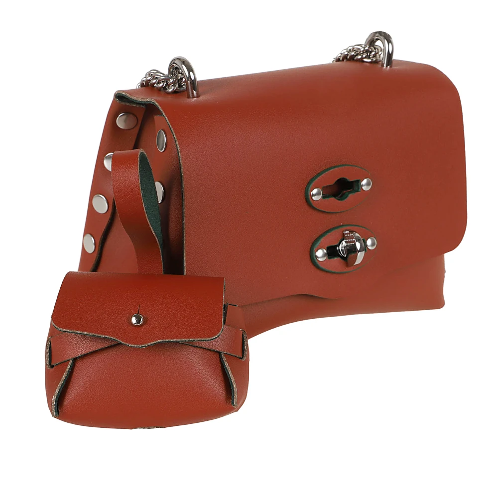 Zanellato Bruine Schoudertas Aw24 Modieuze Stijl Brown Dames
