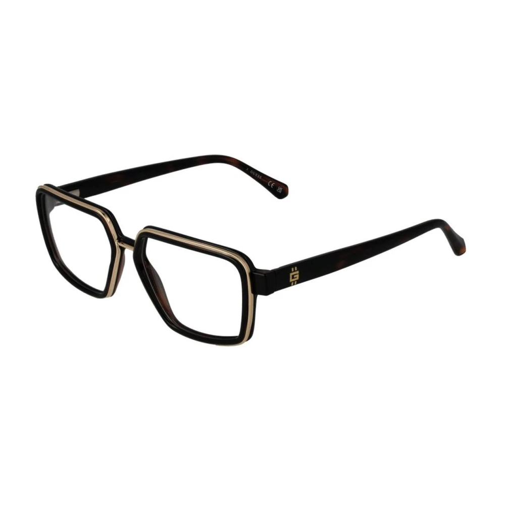 Guess Men's Brown Modern Rectangle Optical Frames - Glasses - One Size - Accessories
